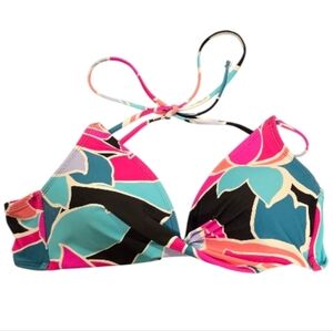 Decree Abstract Triangle Halter Bikini Top